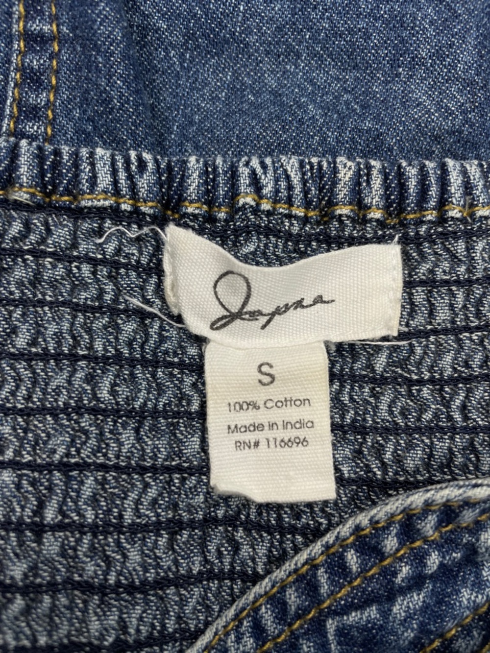 Japna Denim Dress Button-Front Mini - Size S - Picture 3 of 4